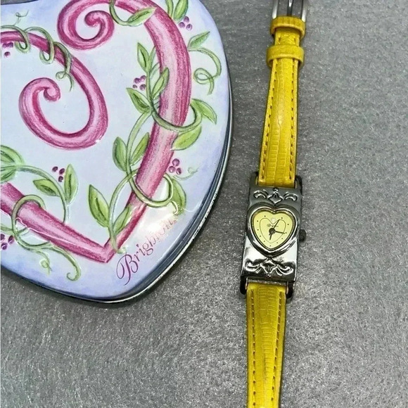 Brighton watch Santa Paula rare yellow w metal box *needs new battery - Picture 5 of 9
